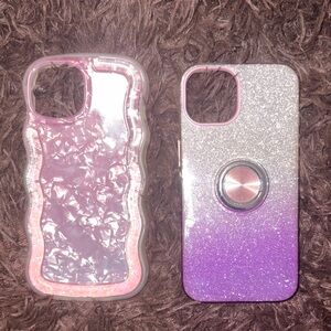 Purple and Pink Glitter iPhone 14 cases